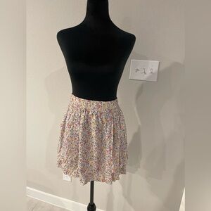 GANNI layered floral print georgette mini skirt 36